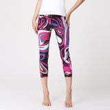 Quick-drying yoga printed pants sports outdoor bottoming cropped pants