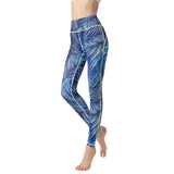 Botanical print yoga pants with high waists and tight flowers, quick dry gym pants
