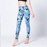 Outdoor sports camouflage yoga fitness pants printed bottoming yoga cropped pants