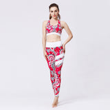 Printed Yoga Tracksuit Yoga Pants Yoga Vest Bra