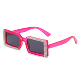 Multicolor diamond square sunglasses