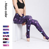 Yoga clothes autumn women's sports fitness yoga pants Europe and America digital printing yoga cropped pants