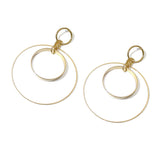 Personality, simple and fashionable circle earrings, fashionable and versatile hollow round pendant earrings, earrings
