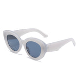 Big frame cat eye fashion jelly color striped cool sunglasses