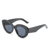 Big frame cat eye fashion jelly color striped cool sunglasses