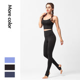 Women's tight-fitting sports yoga suit suits fitness quick-drying hip pants high-waist running trousers