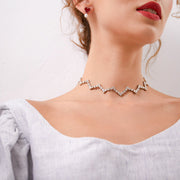 Short wave shape necklace necklace, fresh and simple short clavicle chain