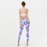 Step-on-the-foot printed yoga pants women's high-waist tight-fitting sports pants outdoor leisure fitness trousers