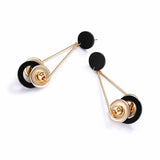 Retro geometric long metal style personality multi-element ring earrings