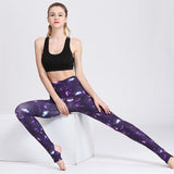 Yoga clothes autumn women's sports fitness yoga pants Europe and America digital printing yoga cropped pants