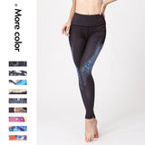 Watercolor printed yoga pants outdoor quick-drying yoga bottoming ninth pants