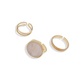 Three-piece open adjustable ring simple and versatile ring