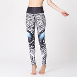 Watercolor printed yoga pants outdoor quick-drying yoga bottoming ninth pants