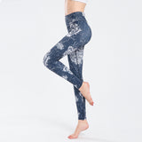 Nine-point small feet fitness pants women's digital printing hip-lifting sports pants yoga pants