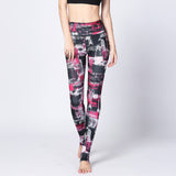 Outdoor sports camouflage yoga fitness pants printed bottoming yoga cropped pants