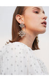 Palace style retro distressed carved pendants personality exaggerated temperament earrings earrings