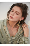 Simple metallic love earrings, long wild design, thin face, atmospheric earrings, women
