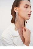Thin, Atmospheric, All-match Long Tassel Net Red Pendant Simple Stud Earrings