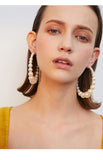 Artificial pearl earrings temperament net red personality wild earrings circle earrings geometric trendy earrings