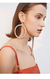 Fashion temperament circle earrings simple exaggerated round long tassel earrings earrings