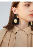 Geometric design sense acrylic baroque head square earrings simple temperament wild earrings