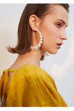 Artificial pearl earrings temperament net red personality wild earrings circle earrings geometric trendy earrings