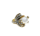 Artificial pearl simple and elegant temperament ring fashion exaggerated net red atmospheric index finger ring