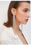 Thin, Atmospheric, All-match Long Tassel Net Red Pendant Simple Stud Earrings