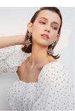 Palace style retro distressed carved pendants personality exaggerated temperament earrings earrings