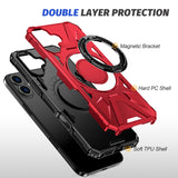 IPhone16 Full Series Magnetic Stand Phone Case Apple 2-in-1 Anti-Drop Phone Protective Case
