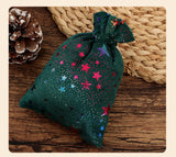 Velvet Hot Stamping Pentagram Moon Christmas Gift Bag Candy Drawstring Bag