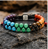 7 Chakra Energy Bracelet for Men & Women – Natural Stone Beaded Adjustable Spiritual Balance Jewelry