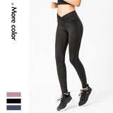 Pure color skinny sports yoga pants outdoor quick-drying high-waist hip-lifting fitness pants