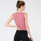 Nude anti-static yoga vest running sports outdoor no steel ring free bra cup one yoga bottoming shirt