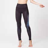 Watercolor printed yoga pants outdoor quick-drying yoga bottoming ninth pants