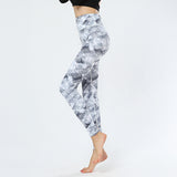Nine-point small feet fitness pants women's digital printing hip-lifting sports pants yoga pants