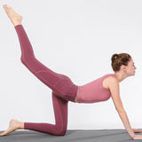 Nude side pockets running sports tights fitness pants high waist hips sports yoga pants