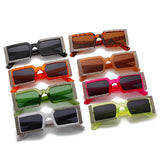 Multicolor diamond square sunglasses