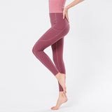 Nude side pockets running sports tights fitness pants high waist hips sports yoga pants