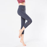 Single-sided sanding nude sports yoga cropped pants hip-lifting running fitness pants quick-drying stretch yoga pants