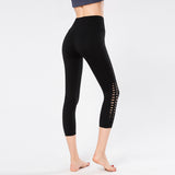 Single-sided sanding nude sports yoga cropped pants hip-lifting running fitness pants quick-drying stretch yoga pants