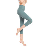 Single-sided sanding nude sports yoga cropped pants hip-lifting running fitness pants quick-drying stretch yoga pants