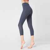 Single-sided sanding nude sports yoga cropped pants hip-lifting running fitness pants quick-drying stretch yoga pants
