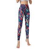 Botanical print yoga pants with high waists and tight flowers, quick dry gym pants