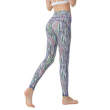 Botanical print yoga pants with high waists and tight flowers, quick dry gym pants