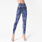 Botanical print yoga pants with high waists and tight flowers, quick dry gym pants