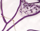 Embroidered bundled bra and T-pants set