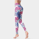 Digital printing women's yoga tights quick-drying stretch running sports fitness nine-point pants