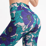 Digital printing women's yoga tights quick-drying stretch running sports fitness nine-point pants