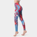 Digital printing women's yoga tights quick-drying stretch running sports fitness nine-point pants